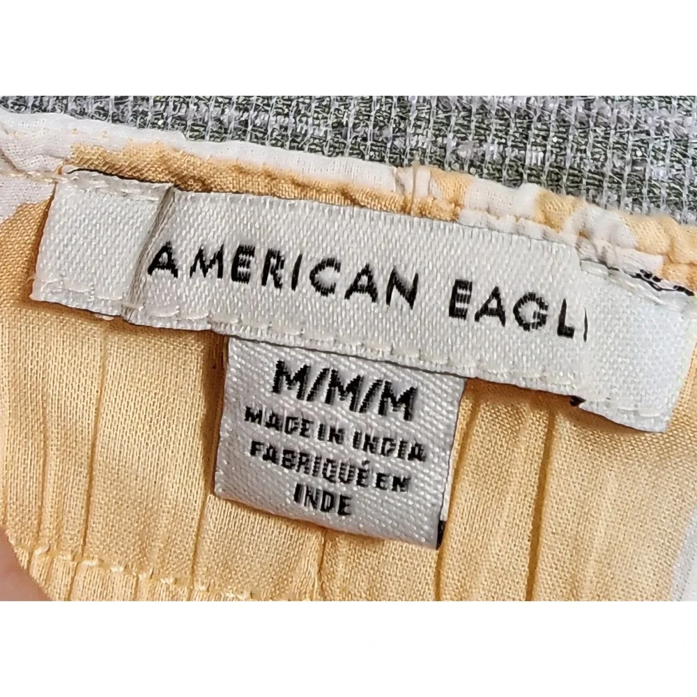 American Eagle Yellow Floral Daisy‎ Cotton Mini Skirt Womens Medium Lined Boho